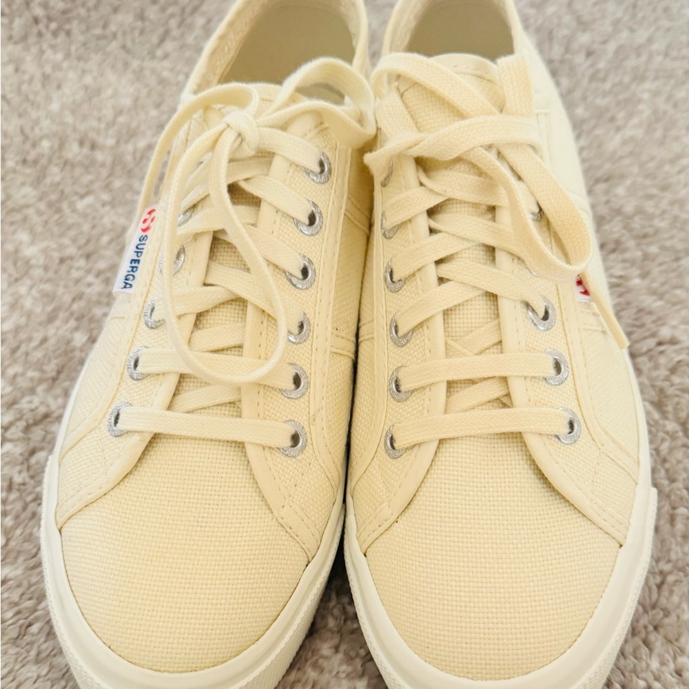 Superga Men's Beige Canvas Sneakers